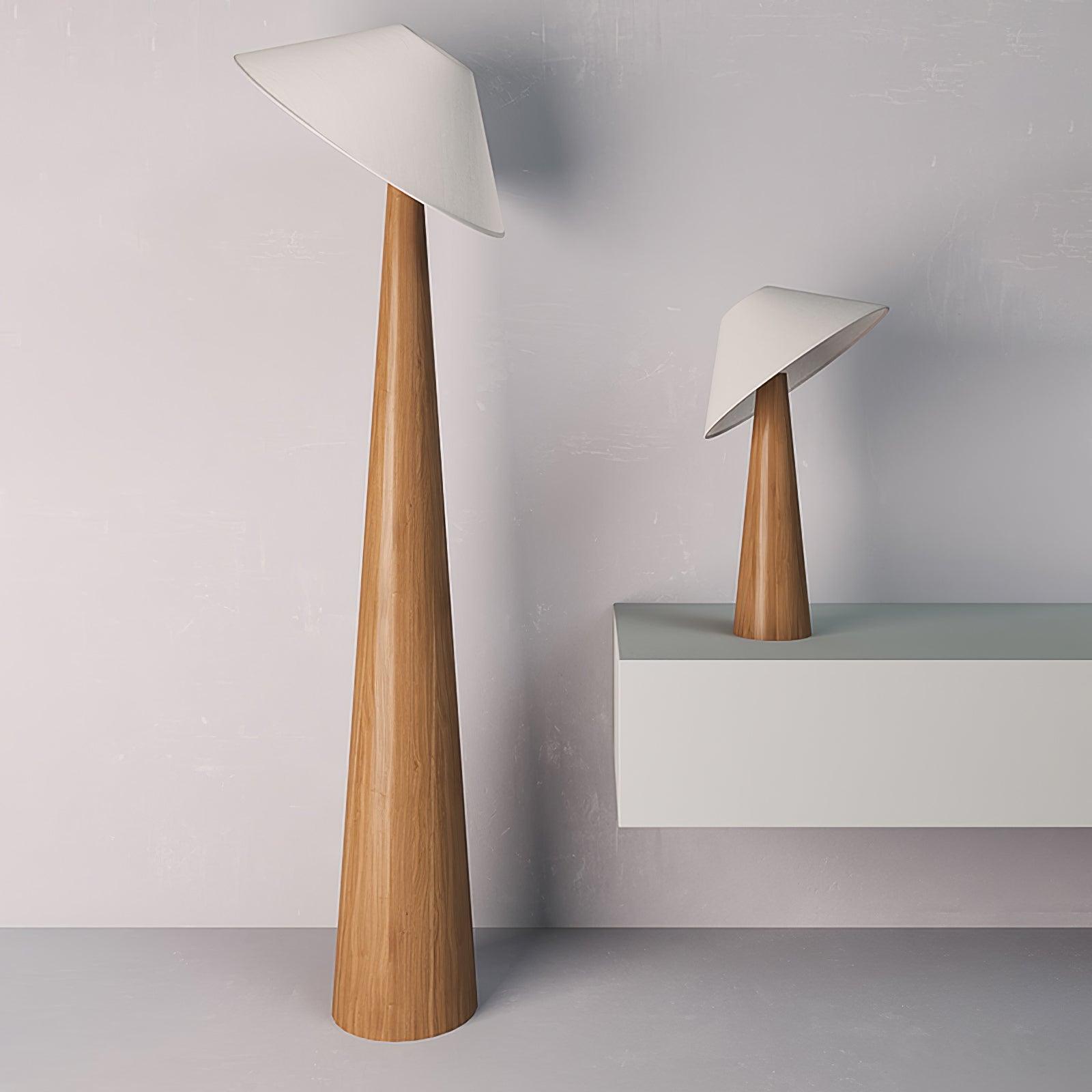 Vosile Sculptural Wood Table Lamp-Neutral Decor