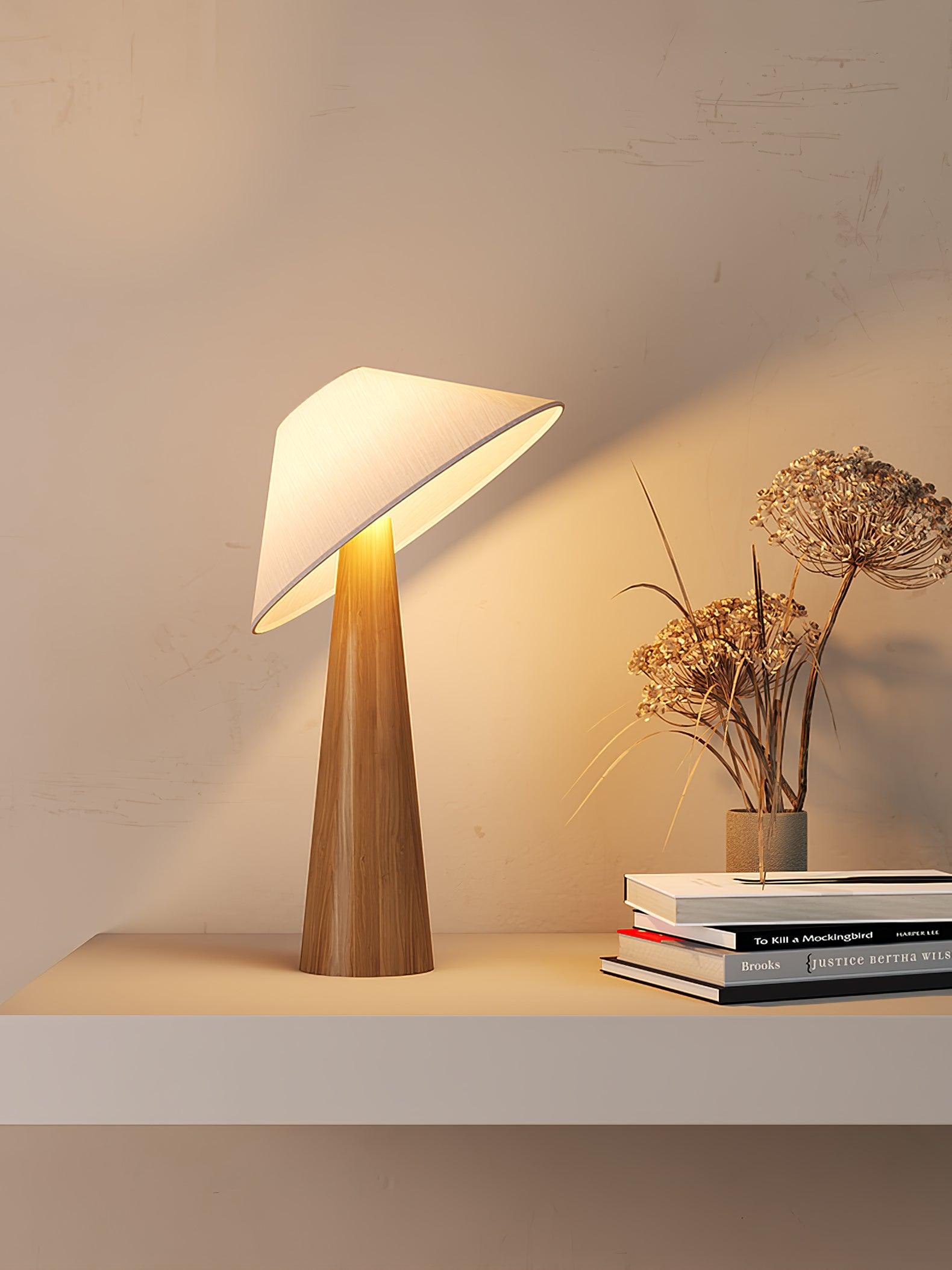 Apex Wooden Tapered Floor Lamp-Neutral Decor