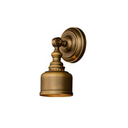 Timarron Wall Lamp in antique brass finish shown against a light wall.