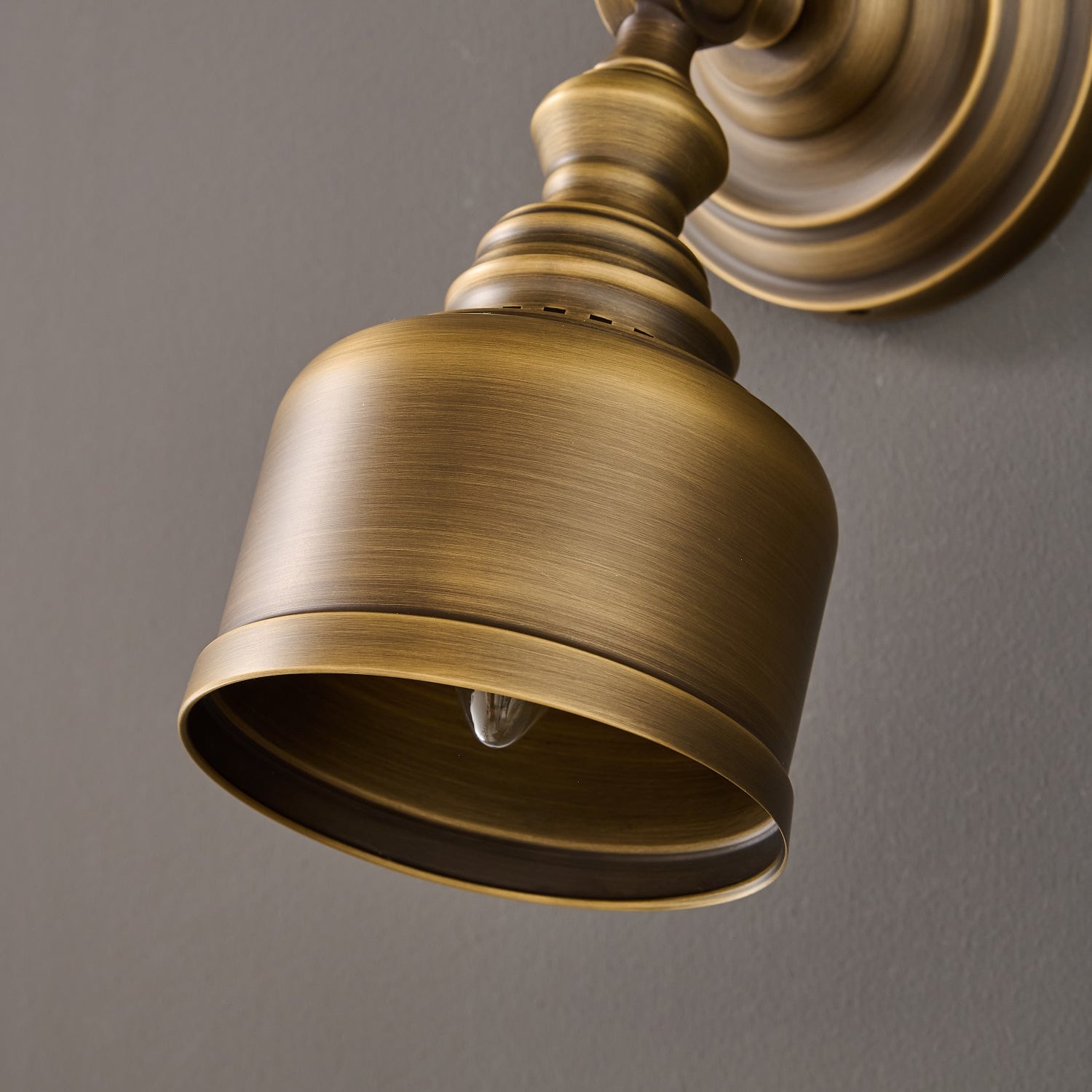 The lamp shown from a distance to illustrate its scale in a room.
