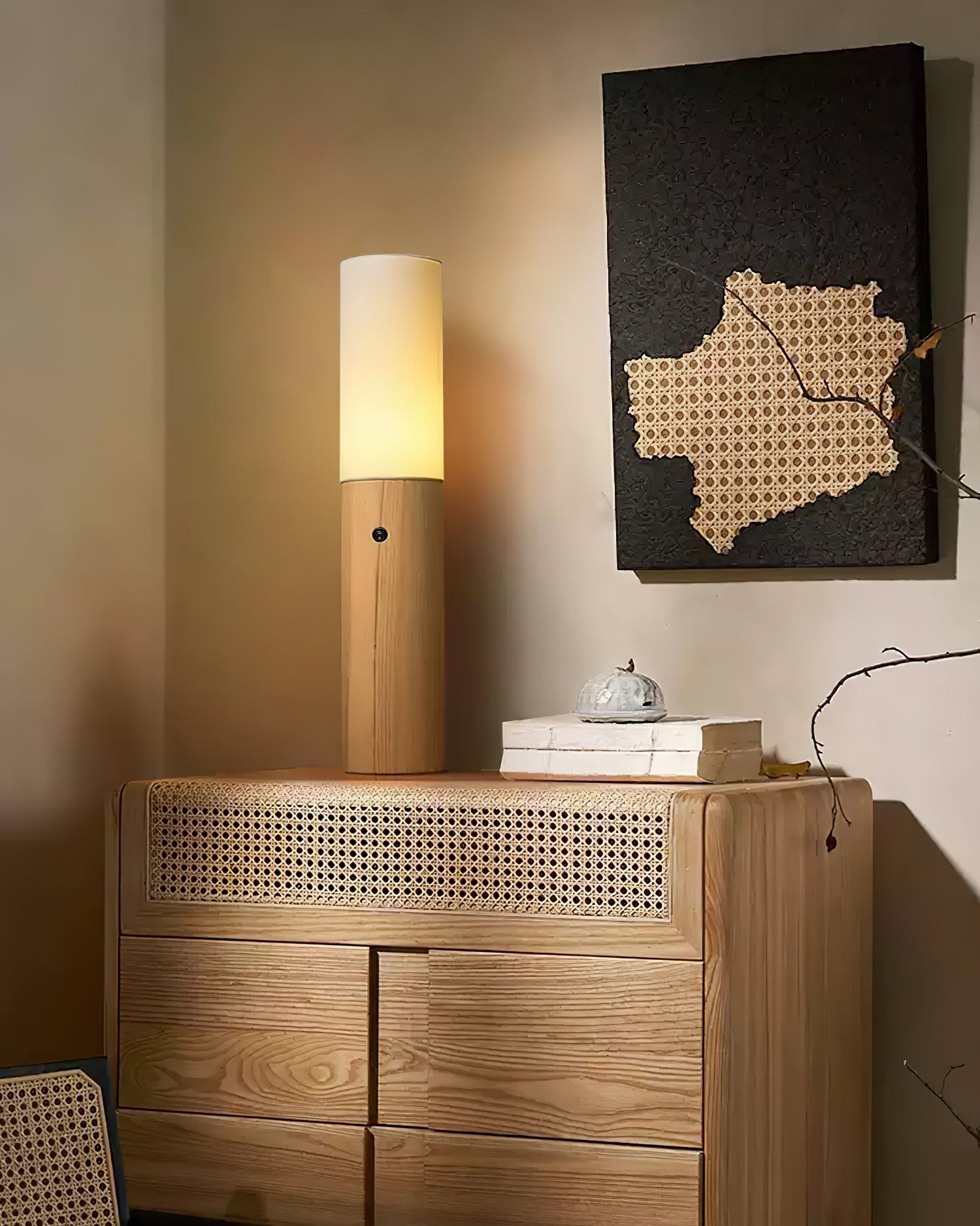 Vero Timber Column Floor Lamp-Neutral Decor