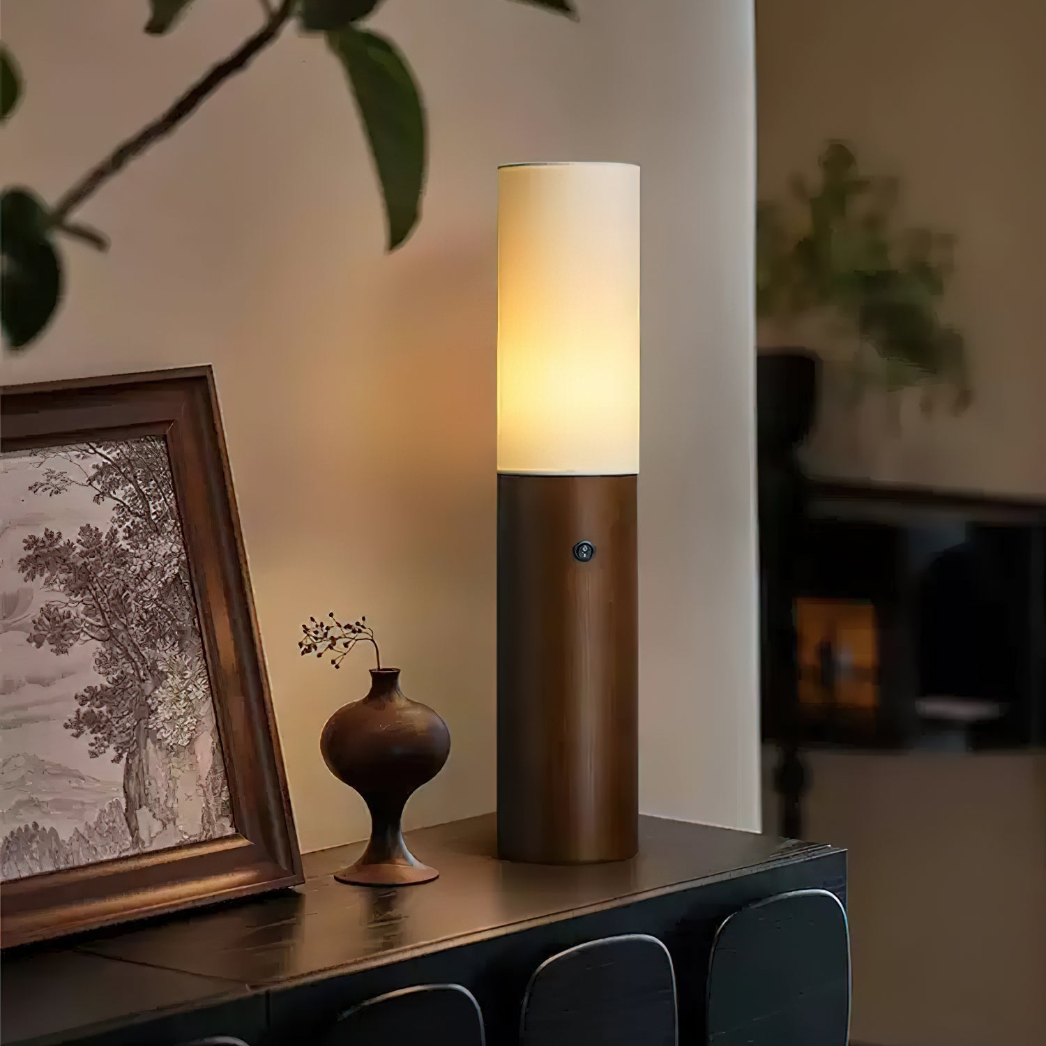Vero Timber Column Floor Lamp-Neutral Decor
