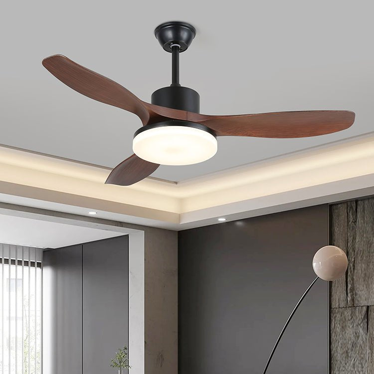 Darian Minimalist Wood Ceiling Fan Light-Neutral Decor