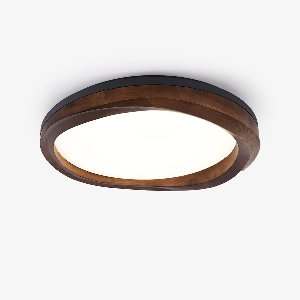 Artalis Walnut Wood Flush Mount-Neutral Decor