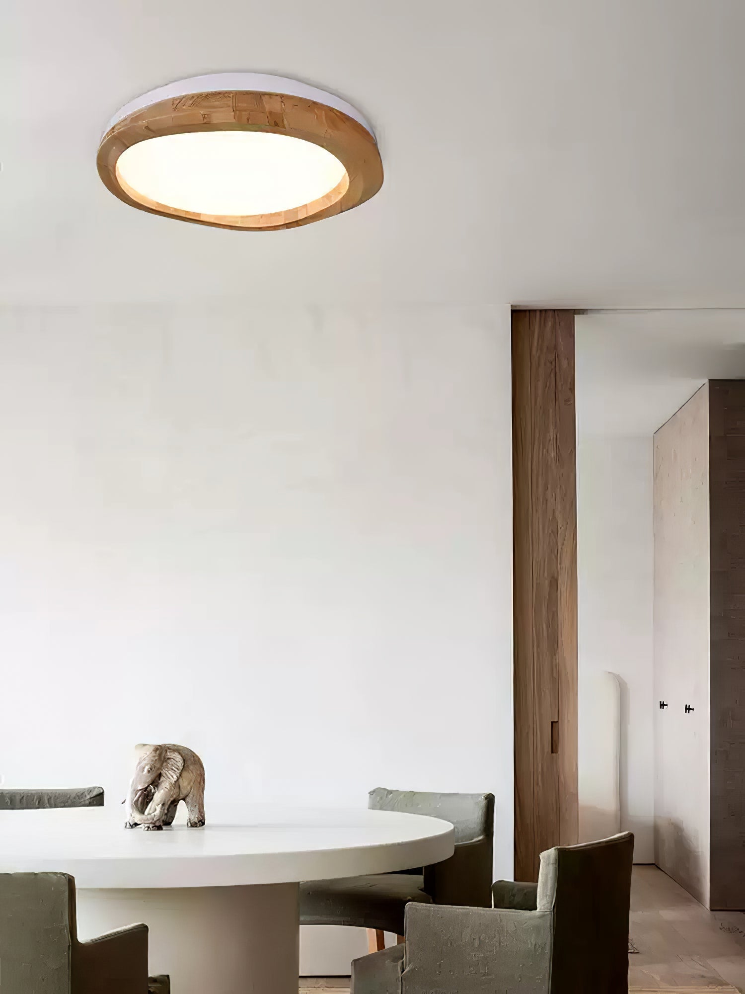 Artalis Walnut Wood Flush Mount-Neutral Decor