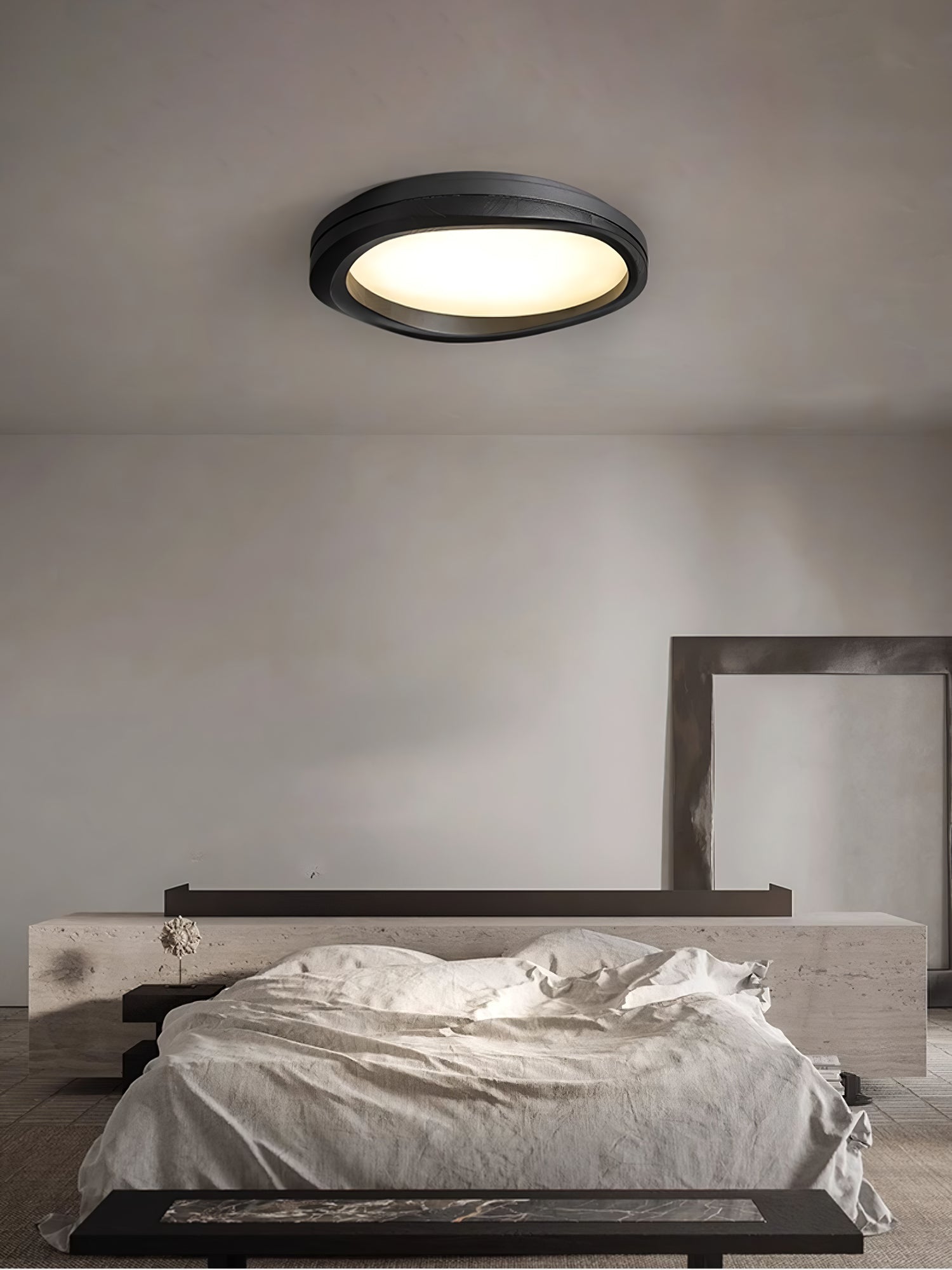 Artalis Walnut Wood Flush Mount-Neutral Decor