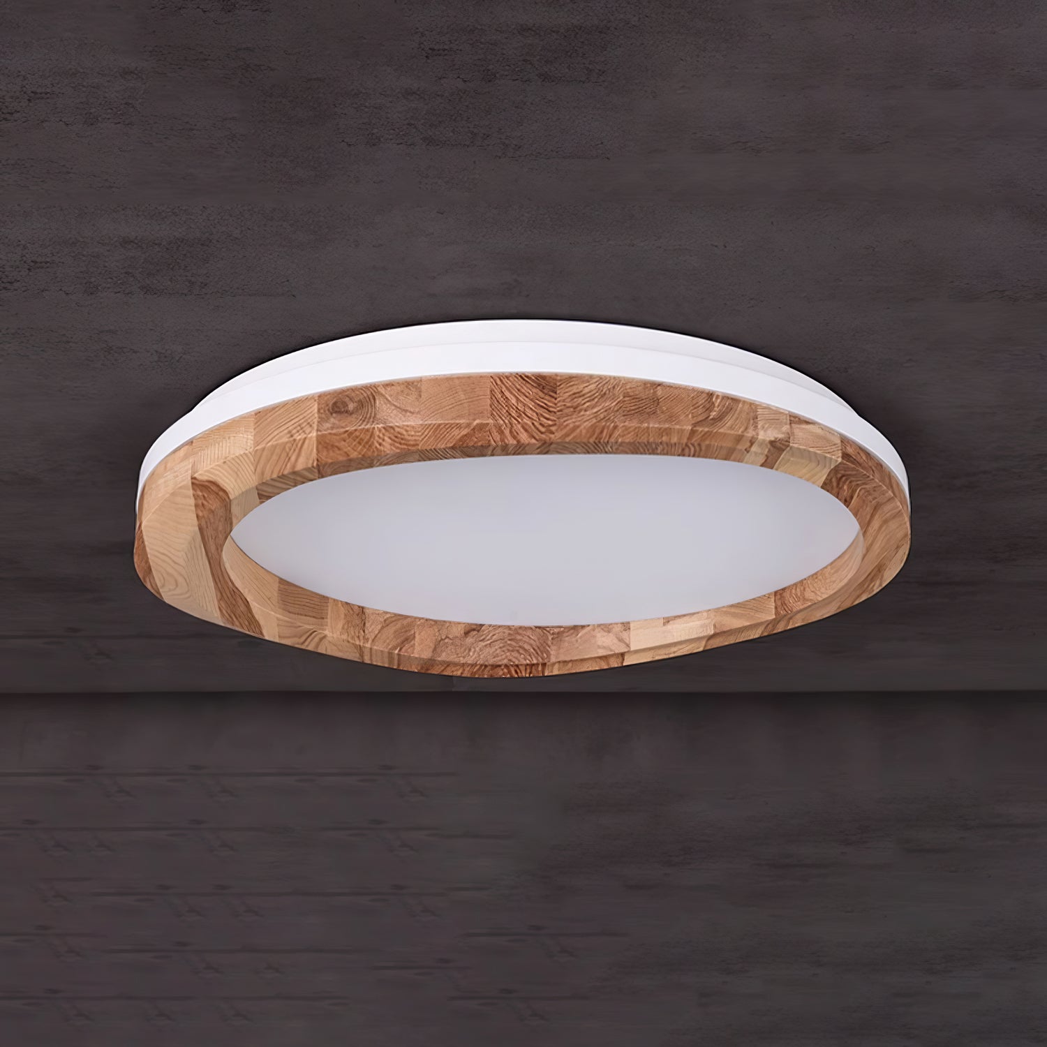 Artalis Walnut Wood Flush Mount-Neutral Decor