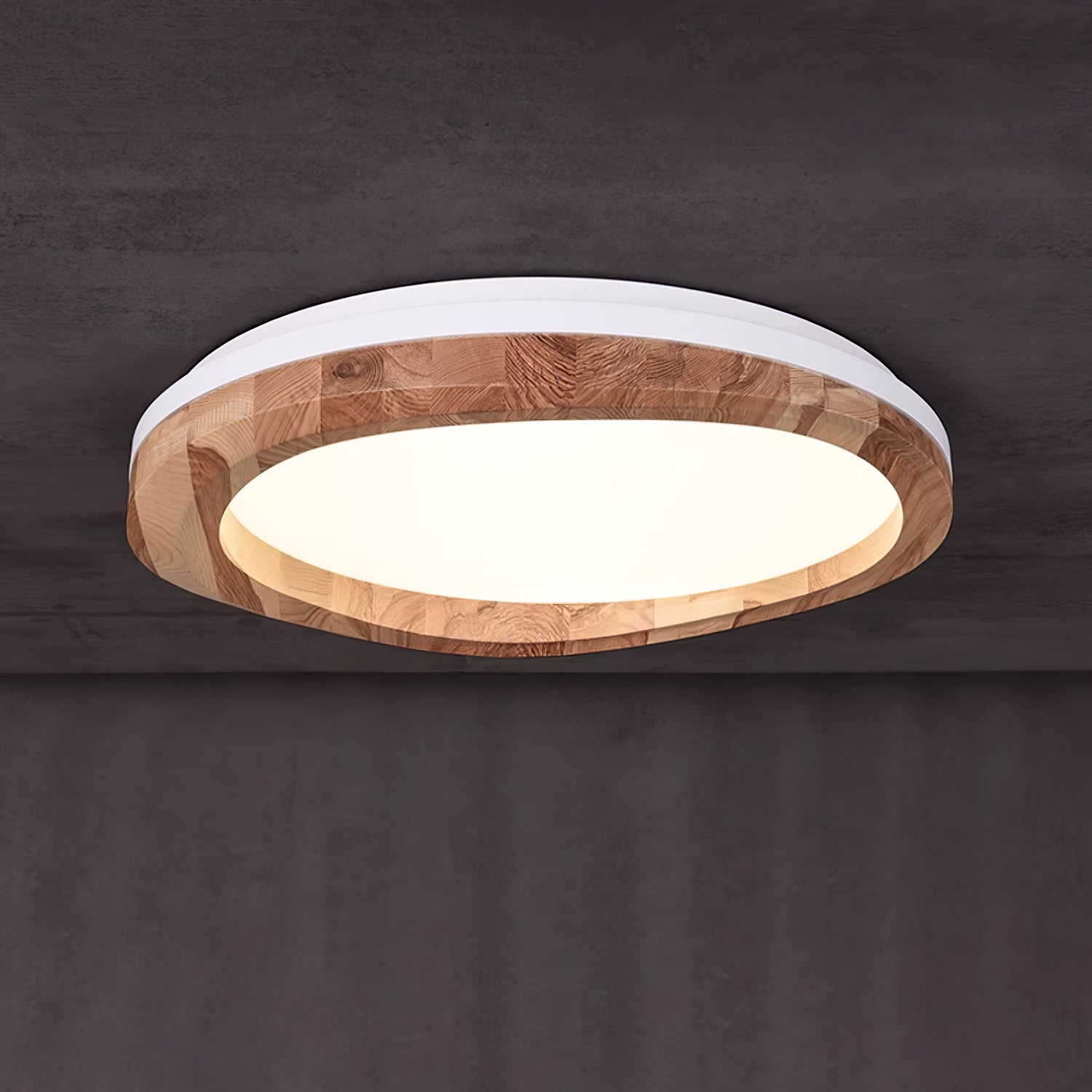 Artalis Walnut Wood Flush Mount-Neutral Decor