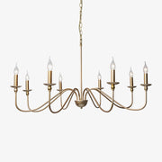 Lustra Chandelier Gold Candle Curved Arms-Neutral Decor