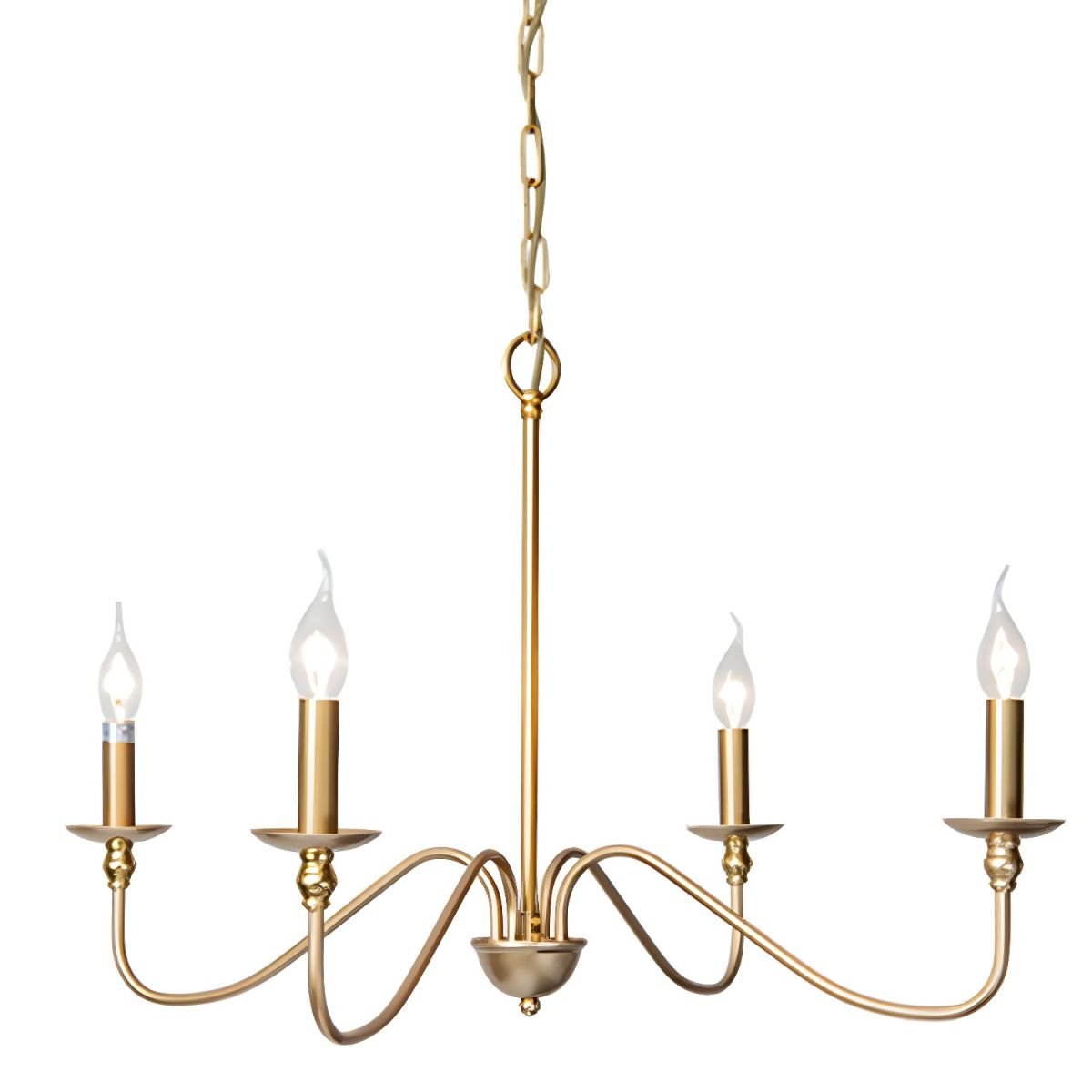 Lustra Chandelier Gold Candle Curved Arms-Neutral Decor
