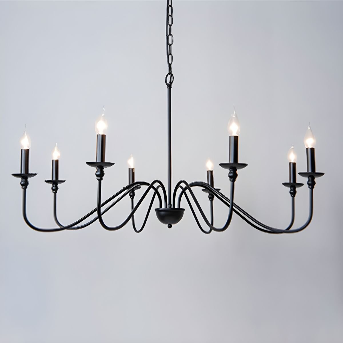 Lustra Chandelier Gold Candle Curved Arms-Neutral Decor