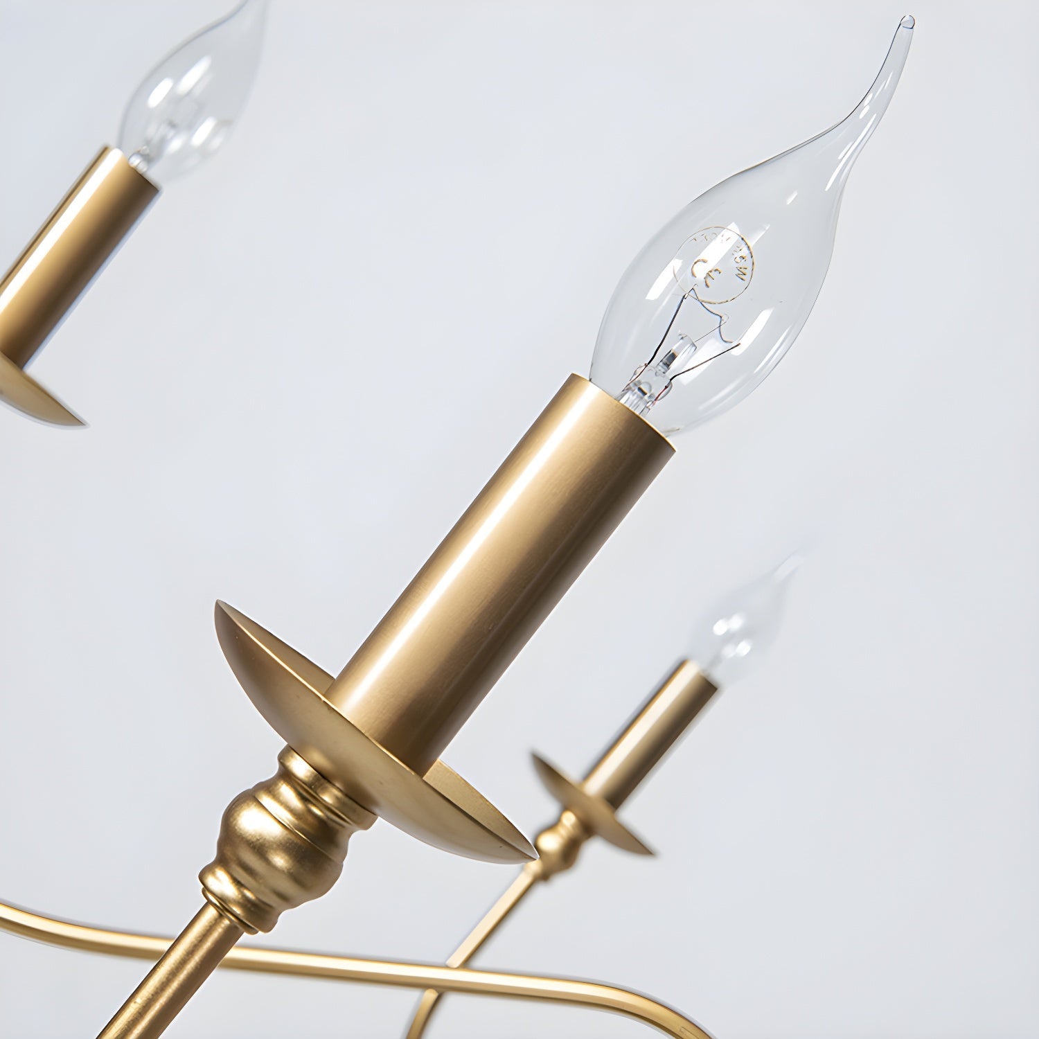 Lustra Chandelier Gold Candle Curved Arms-Neutral Decor