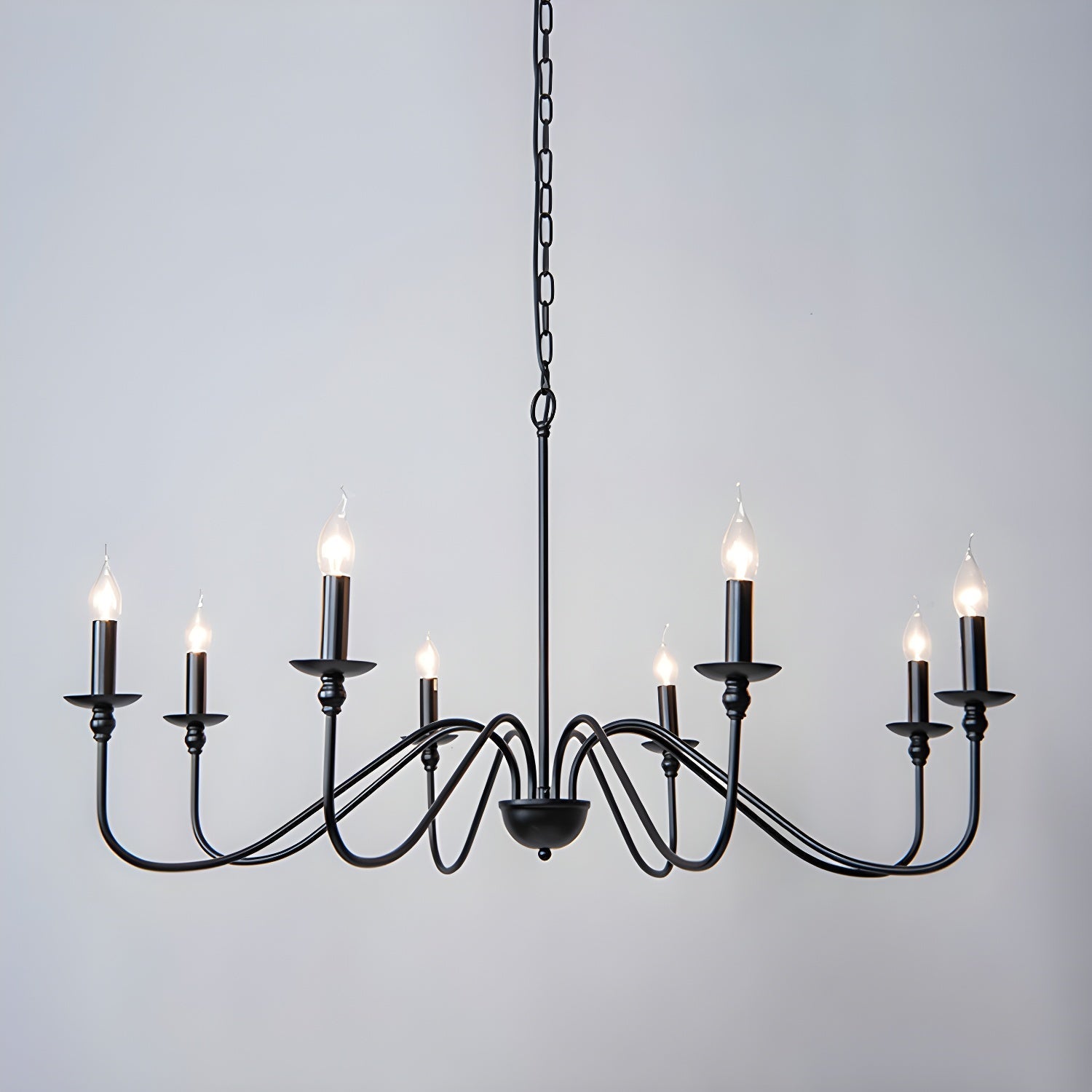 Lustra Chandelier Gold Candle Curved Arms-Neutral Decor