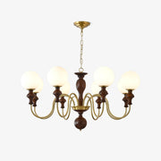 Indris Chandelier Wood & Brass Timeless Globe-Neutral Decor