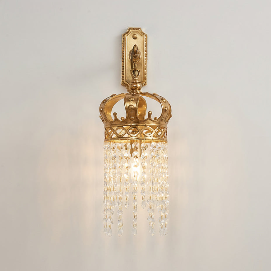 Top-down view of the Timon Brass Crown Wall Lamp.