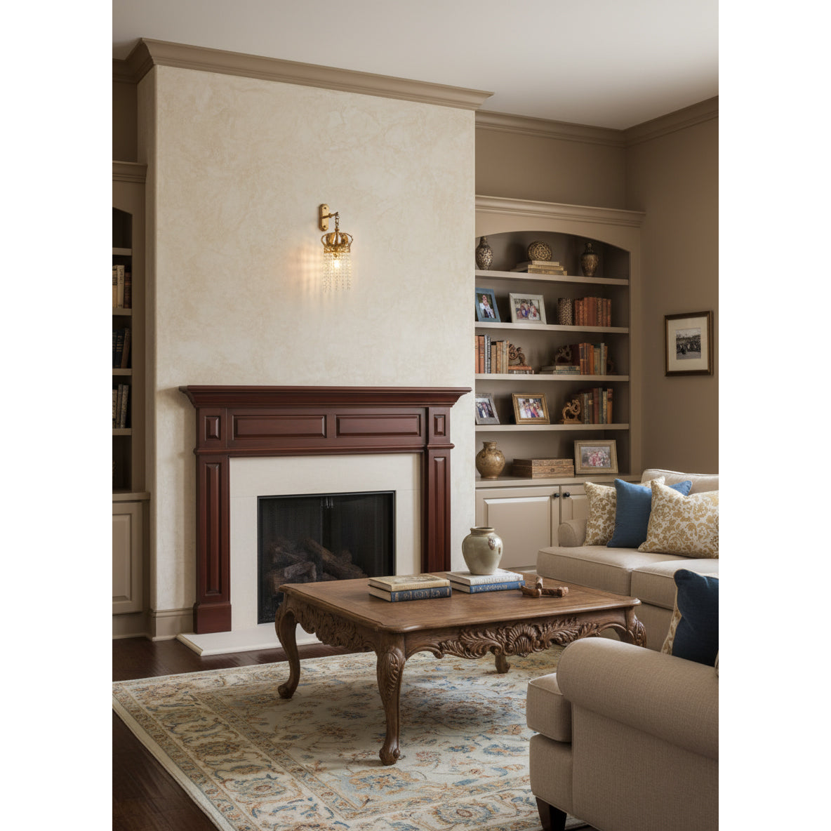 The wall lamp shown in a luxurious bathroom setting.
