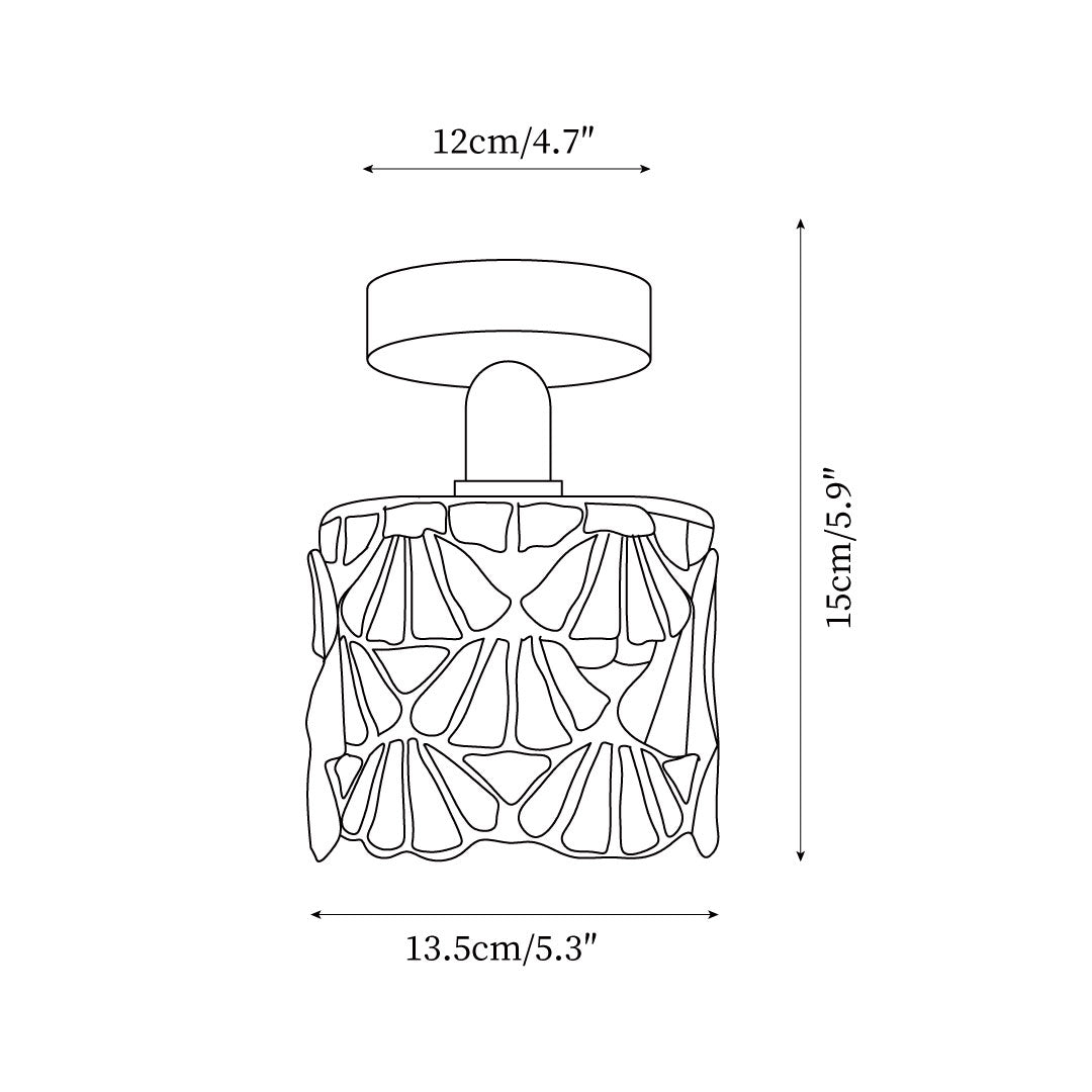 Rosavine Tiffany Stained Glass Semi Flush Mount Light