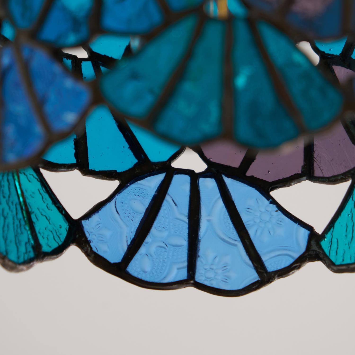 Rosavine Tiffany Stained Glass Semi Flush Mount Light