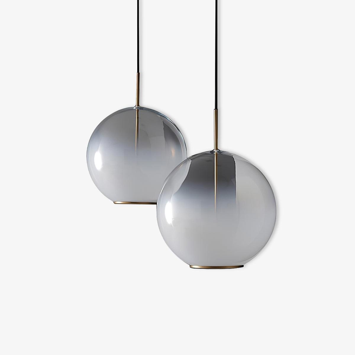 Lustra Pendant Lamp Smoke Gray Glass Gradient for Living Room-Neutral Decor