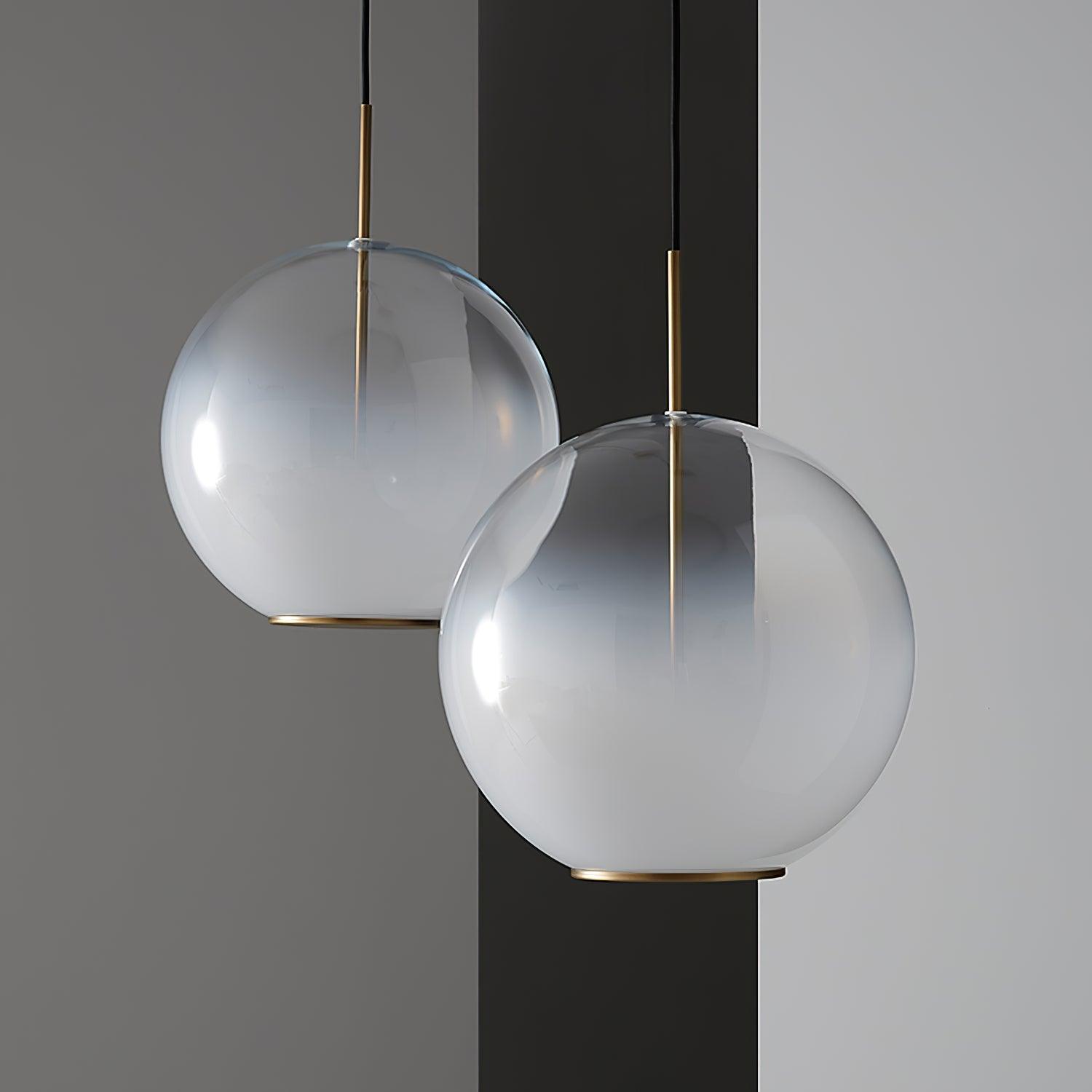 Lustra Pendant Lamp Smoke Gray Glass Gradient for Living Room-Neutral Decor