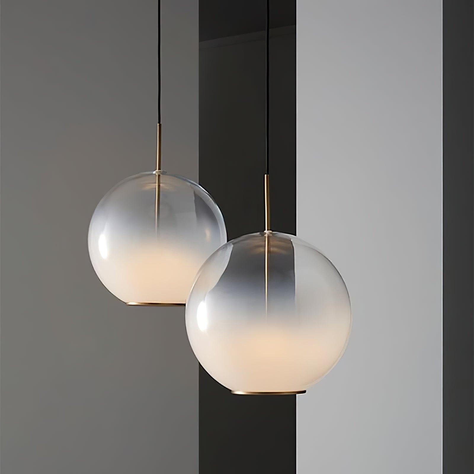 Lustra Pendant Lamp Smoke Gray Glass Gradient for Living Room-Neutral Decor