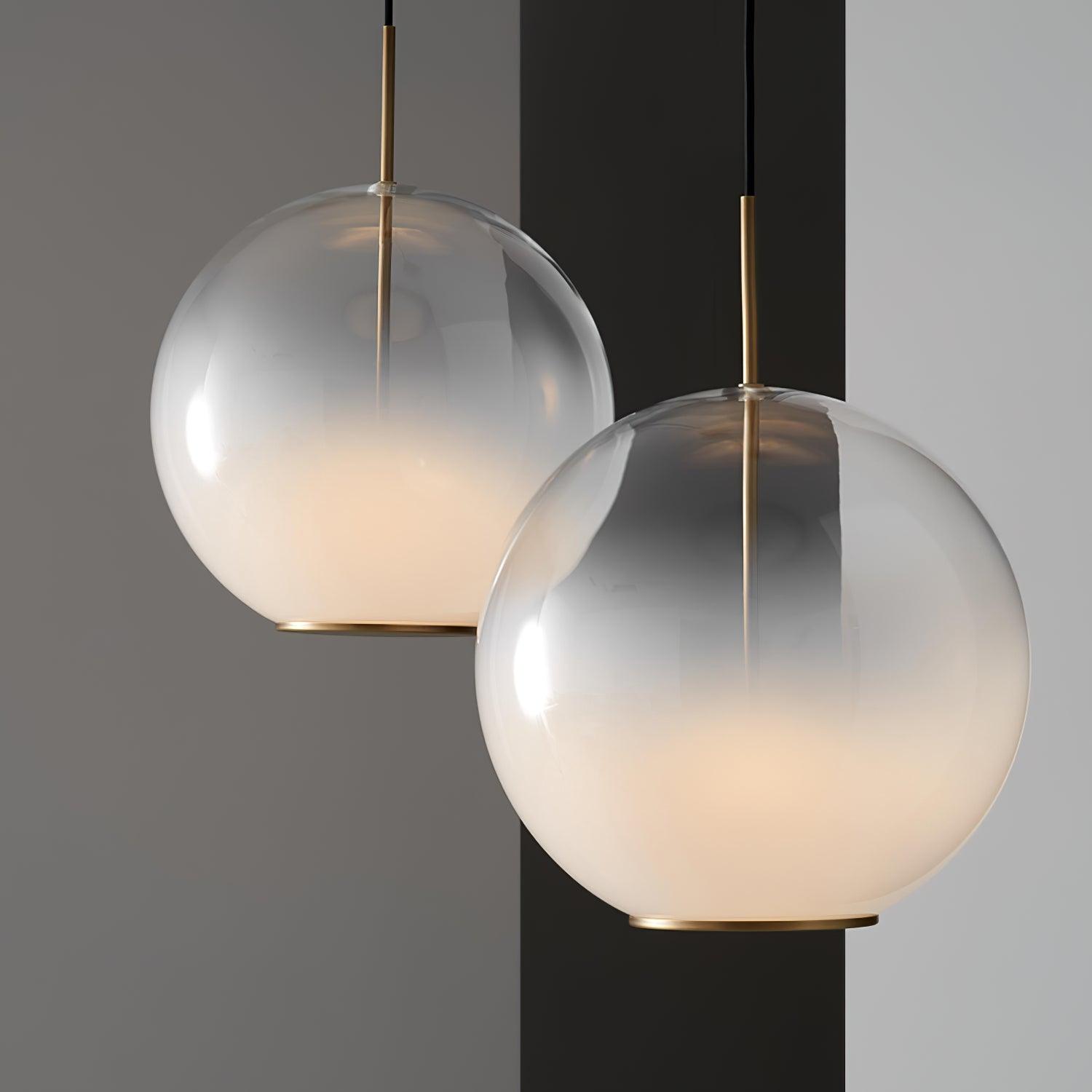 Lustra Pendant Lamp Smoke Gray Glass Gradient for Living Room-Neutral Decor