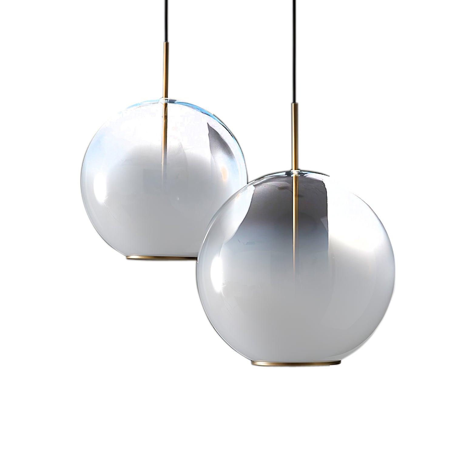 Lustra Pendant Lamp Smoke Gray Glass Gradient for Living Room-Neutral Decor