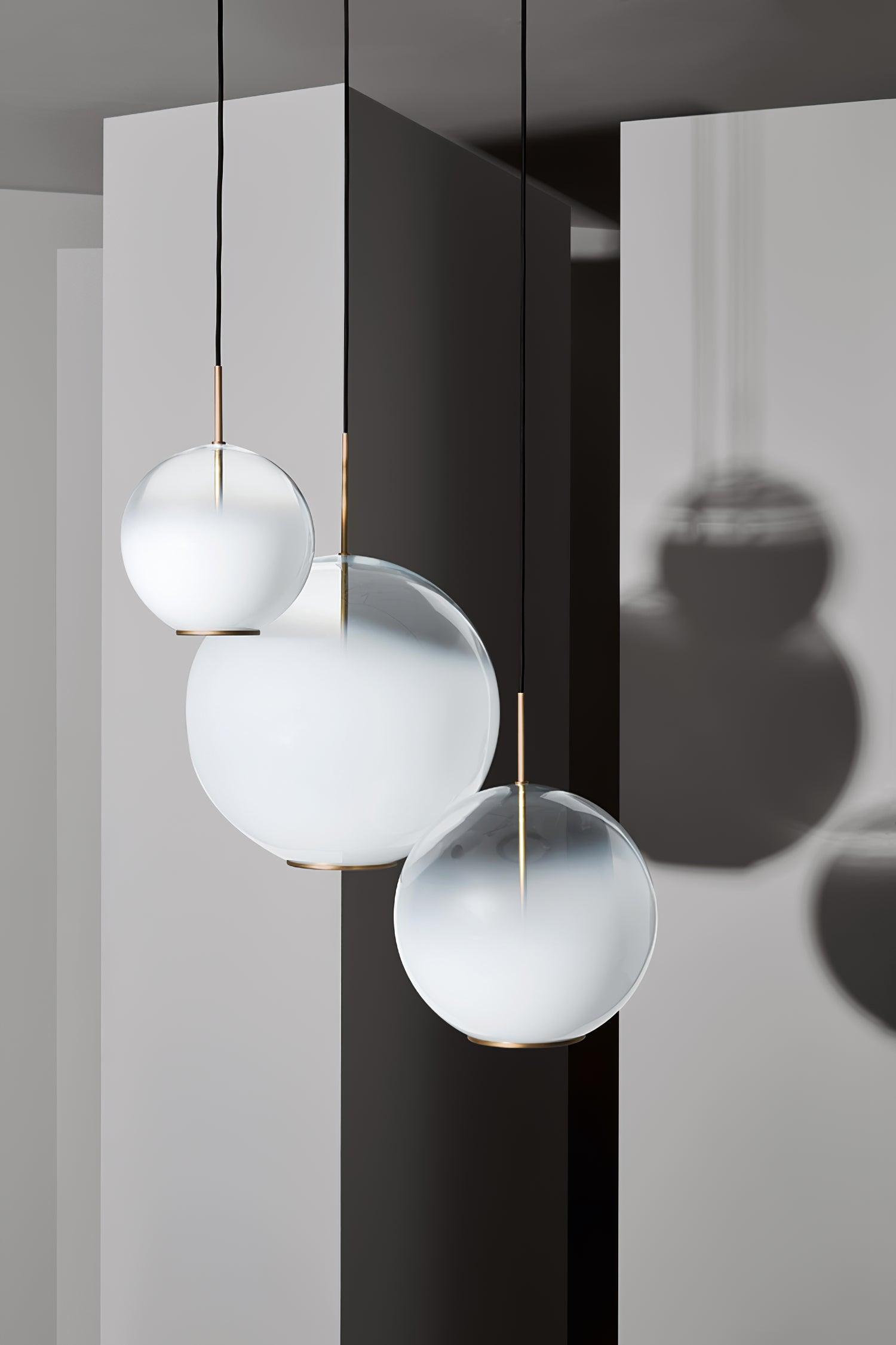 Lustra Pendant Lamp Smoke Gray Glass Gradient for Living Room-Neutral Decor