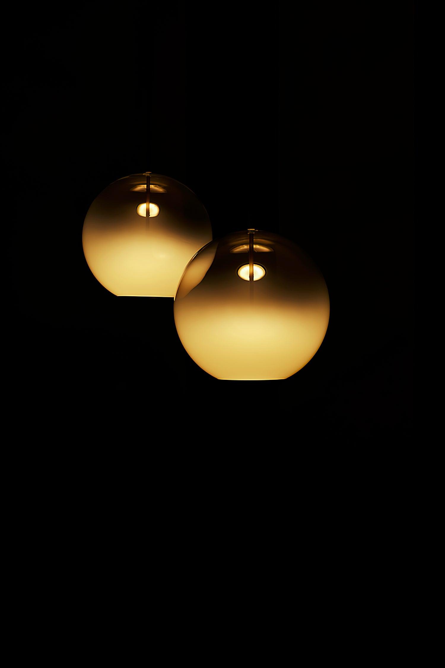 Lustra Pendant Lamp Smoke Gray Glass Gradient for Living Room-Neutral Decor