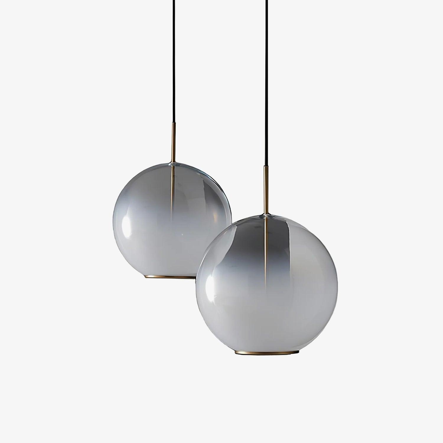 Lustra Pendant Lamp Smoke Gray Glass Gradient for Living Room-Neutral Decor