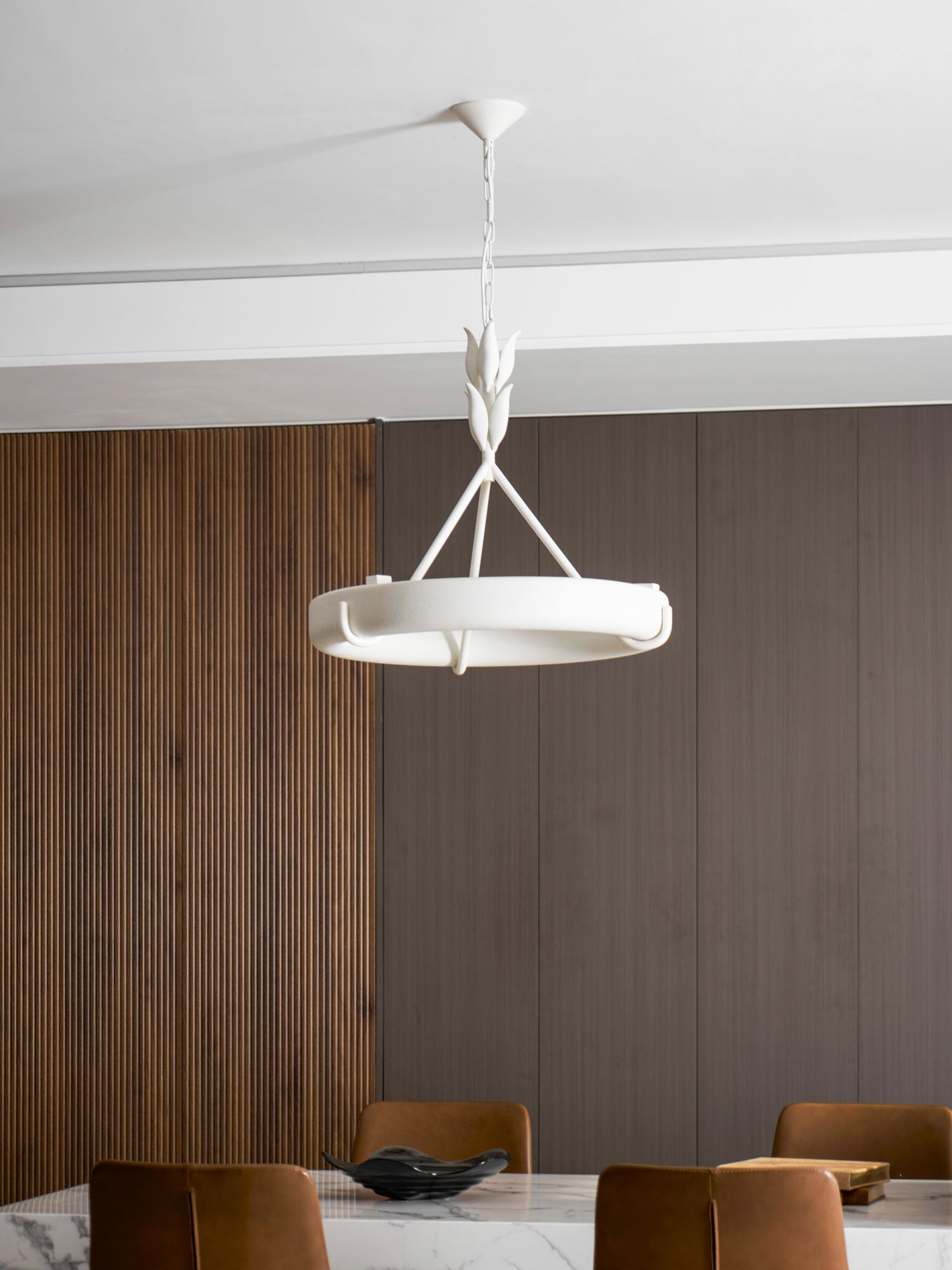 Tinsley Plaster Chandelier-Neutral Decor
