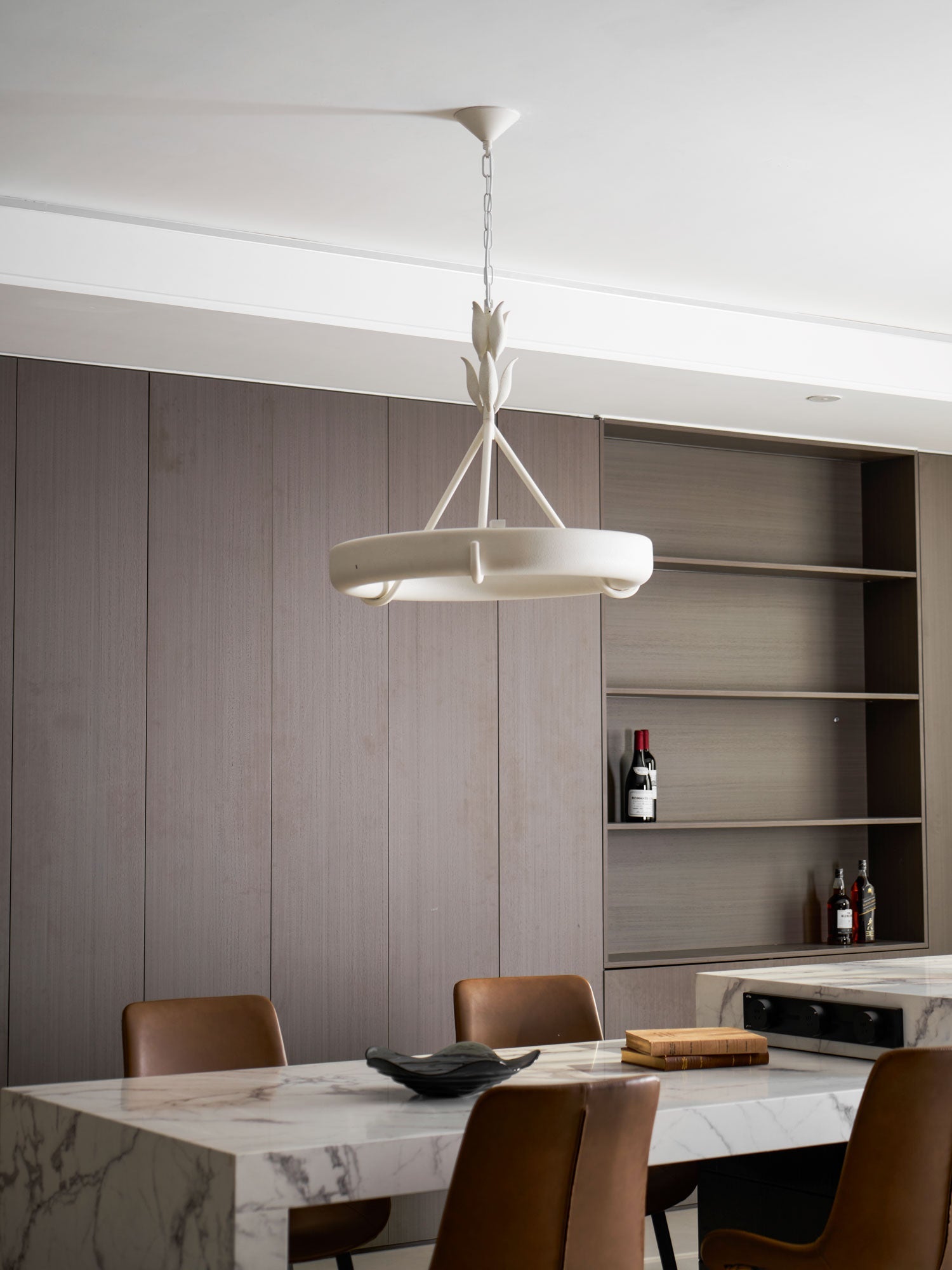 Tinsley Plaster Chandelier-Neutral Decor