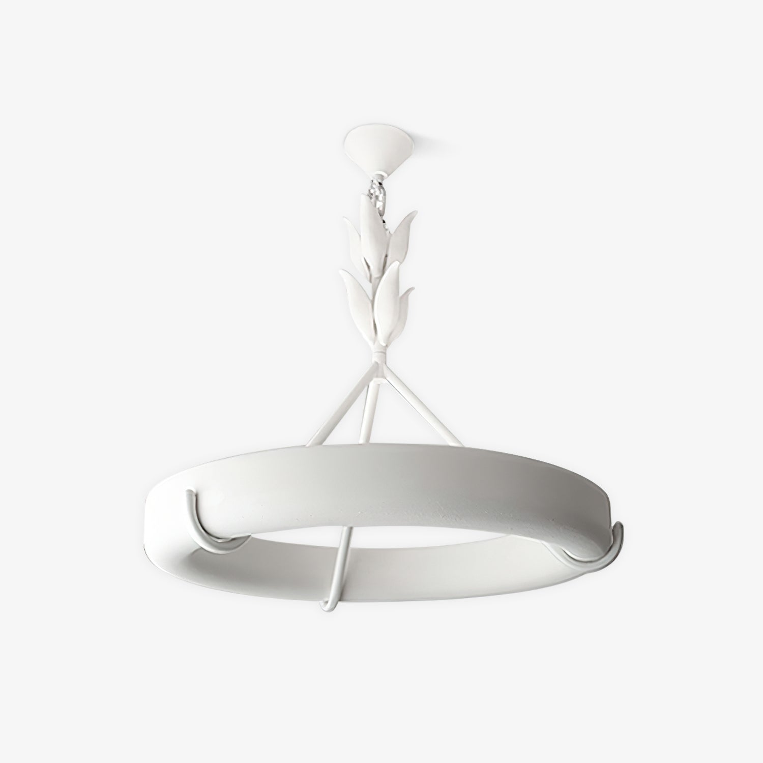 Eixor Chandelier Plaster White Floral Shape Minimalist-Neutral Decor