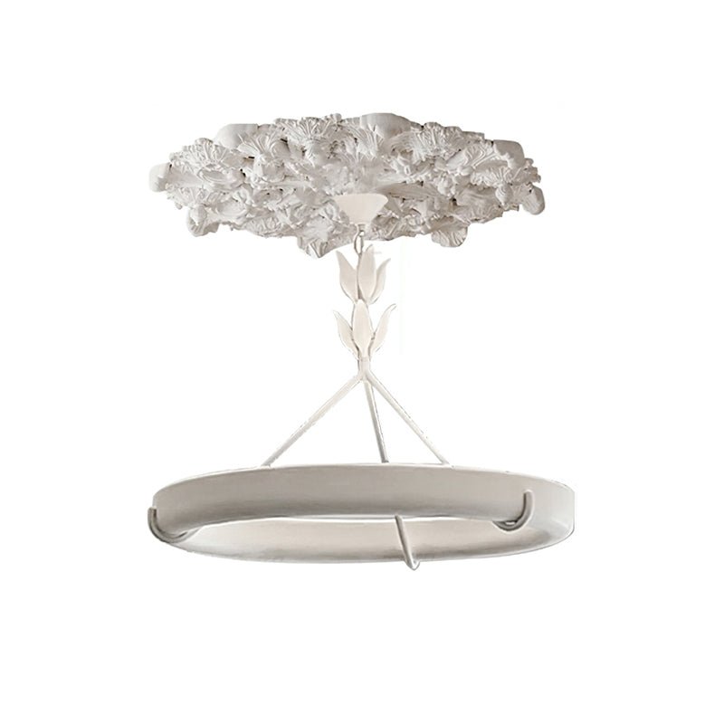 Eixor Chandelier Plaster White Floral Shape Minimalist-Neutral Decor