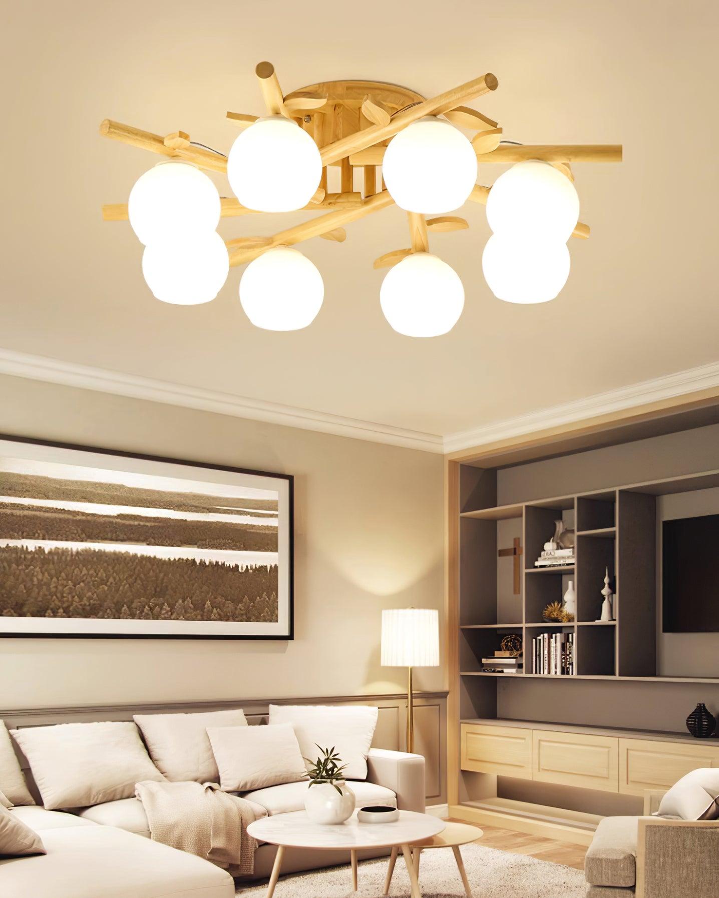 Willow Wood Minimalist Ceiling Light-Neutral Decor