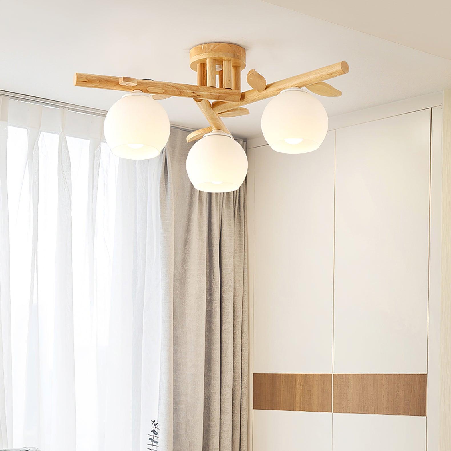 Willow Wood Minimalist Ceiling Light-Neutral Decor