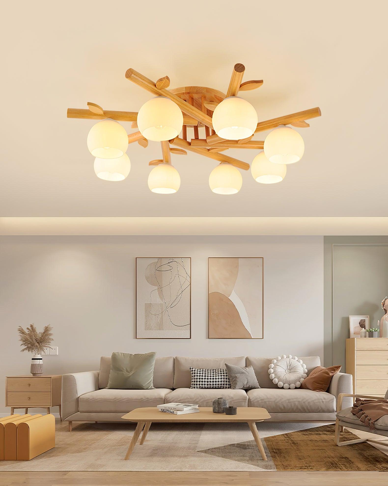 Willow Wood Minimalist Ceiling Light-Neutral Decor