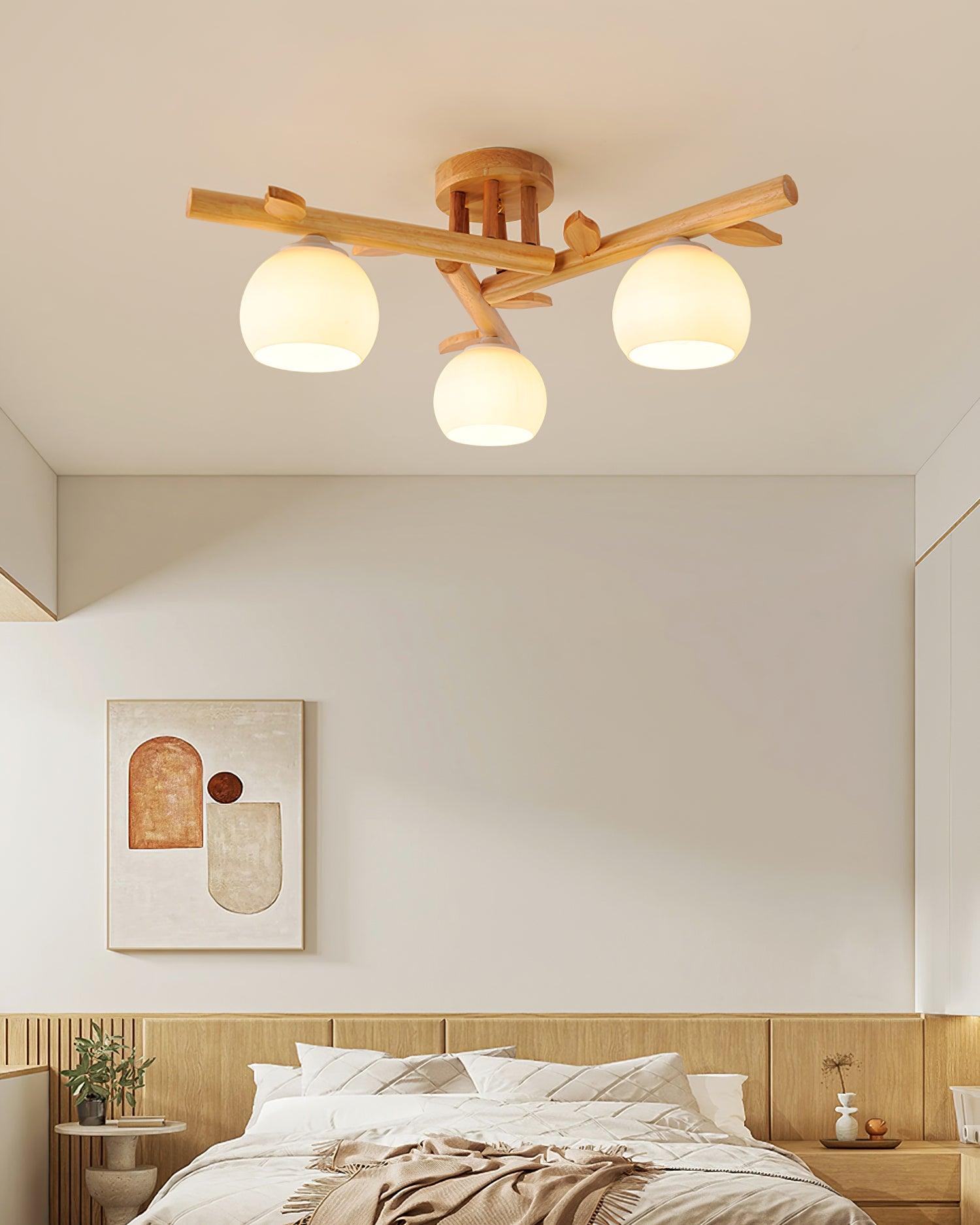 Willow Wood Minimalist Ceiling Light-Neutral Decor