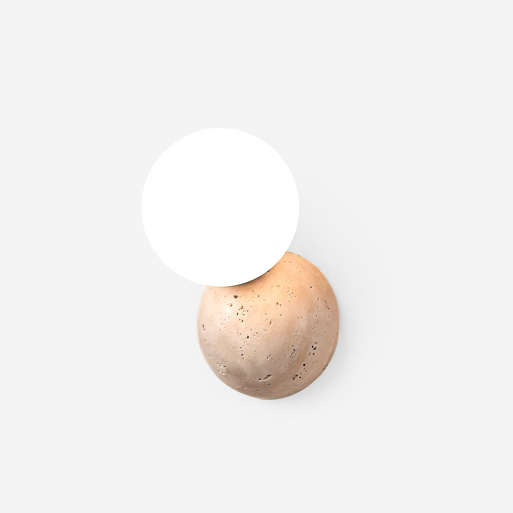 Ritta  Wall Lamp Travertine Dual-sphere Design