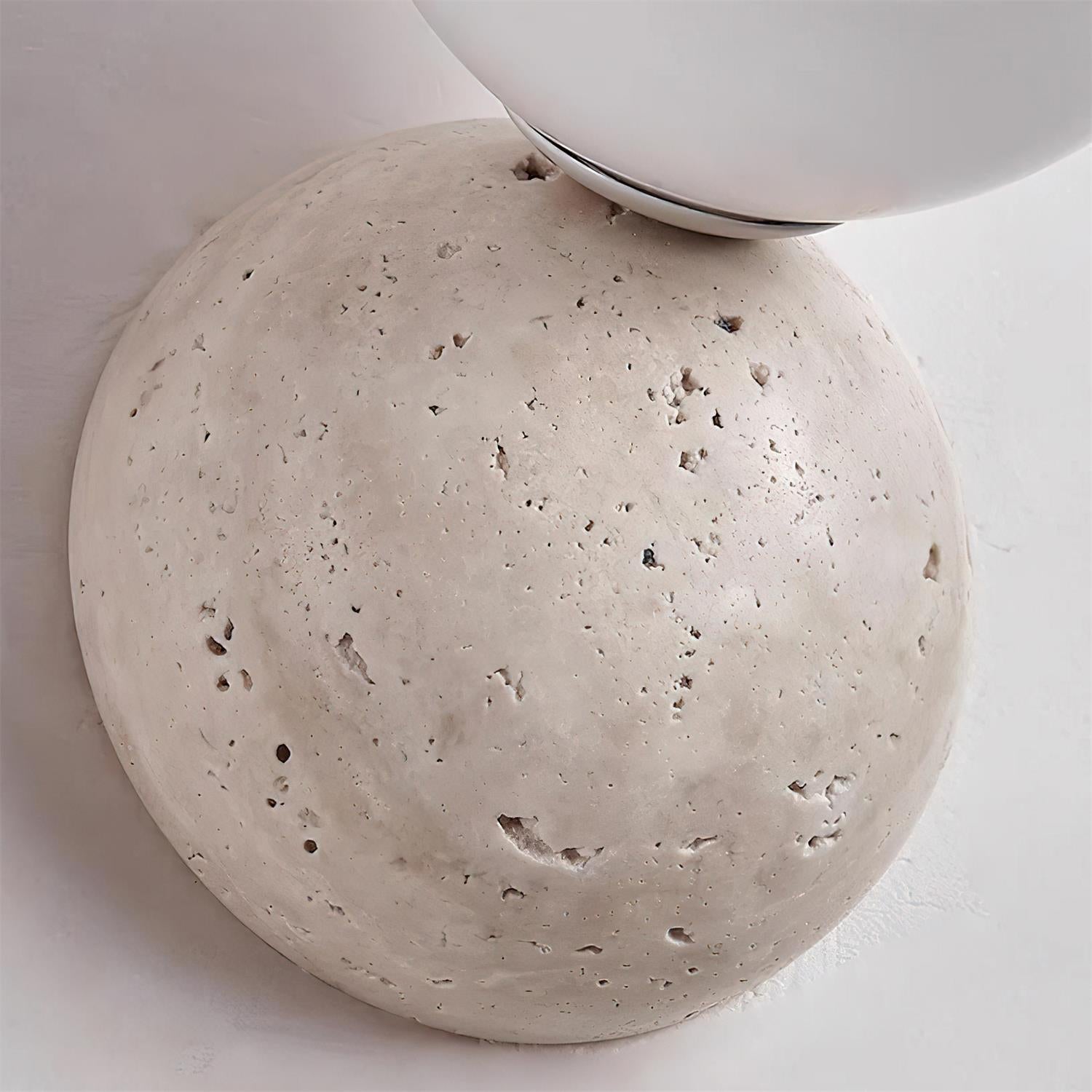 Ritta  Wall Lamp Travertine Dual-sphere Design