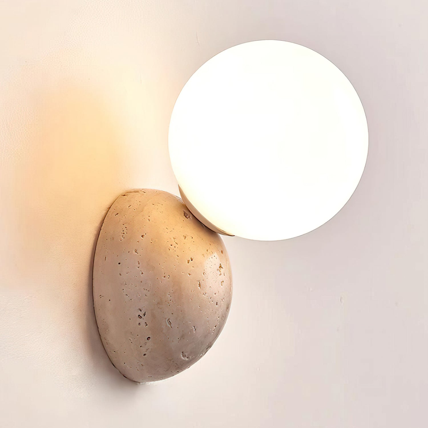 Ritta  Wall Lamp Travertine Dual-sphere Design