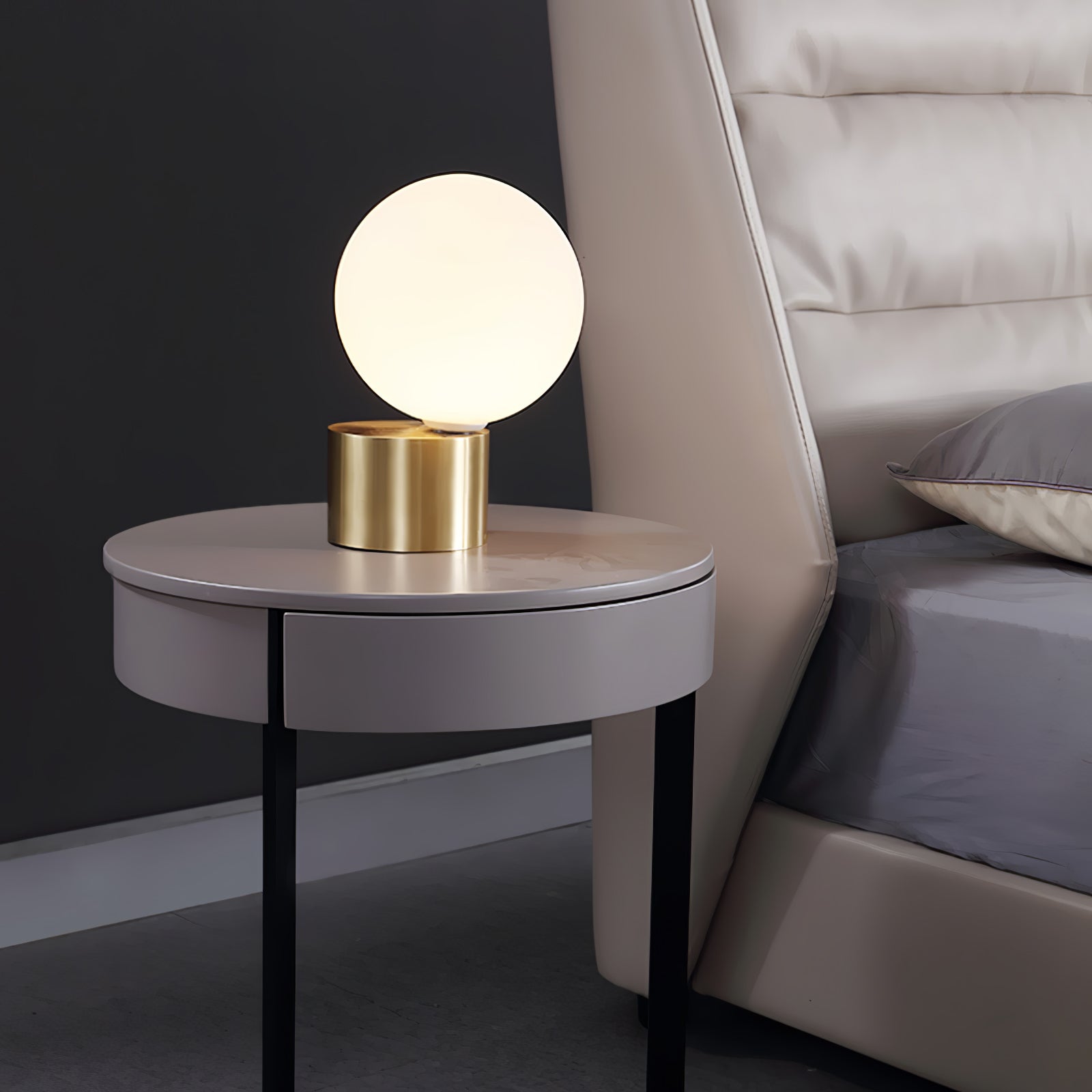 Aru Glass Industrial Table Lamp-Neutral Decor