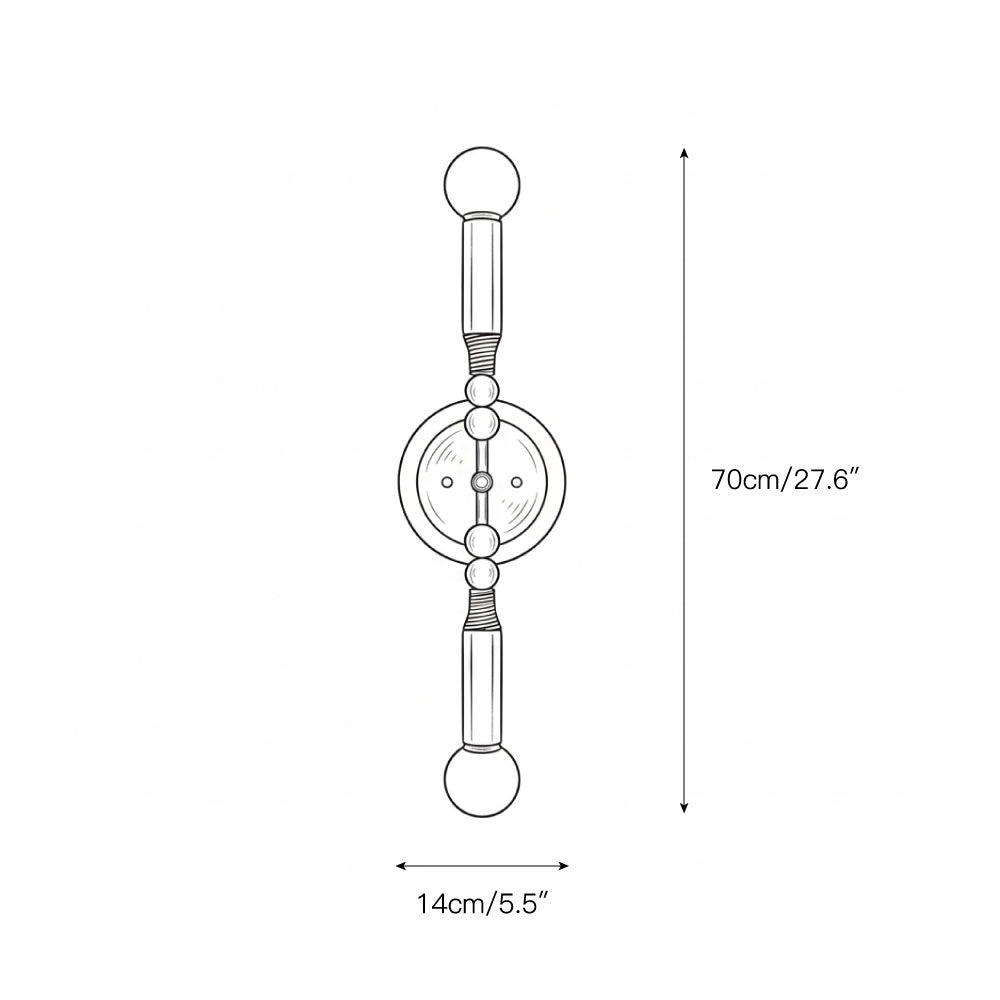 Dimensions and measurements of the Toam Double Wall Lamp.