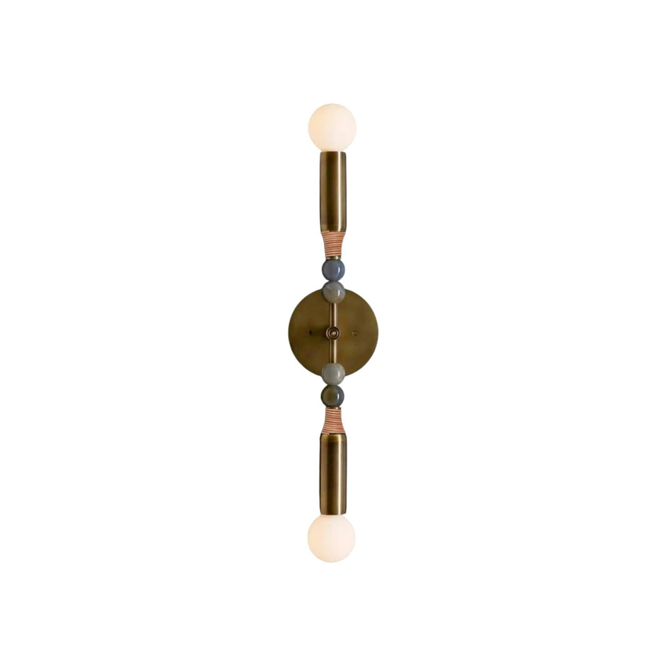 Toam Double Wall Lamp in brass and marble finish.