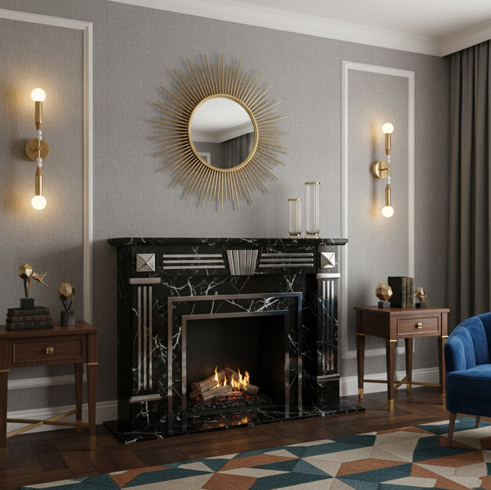 The Toam Double Wall Lamp mounted on a wall.