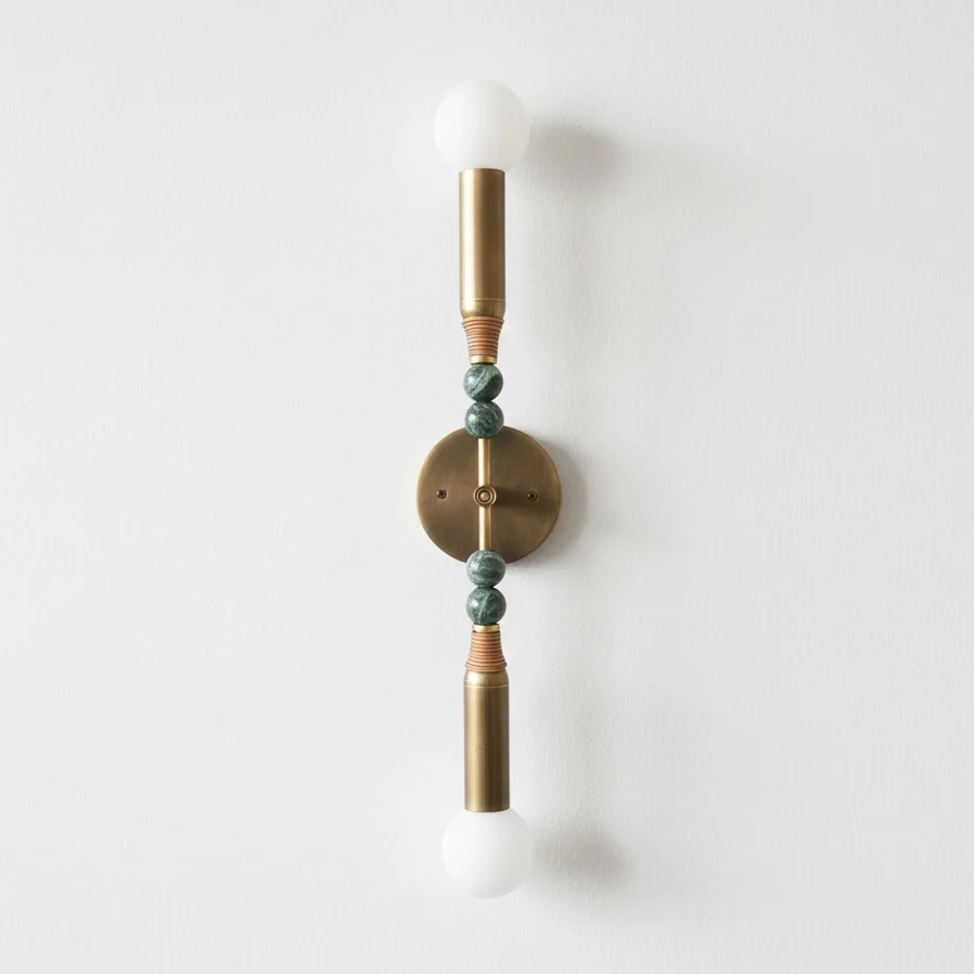 Unlit Toam Double Wall Lamp showing material texture.