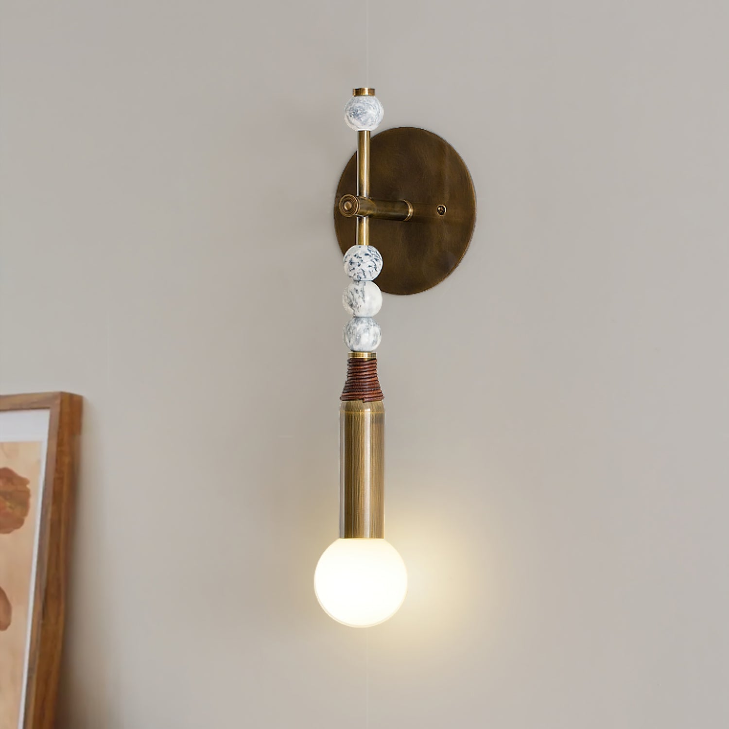 Evilor Premium Elegance Plug-in Marble Wall Lamp-Neutral Decor