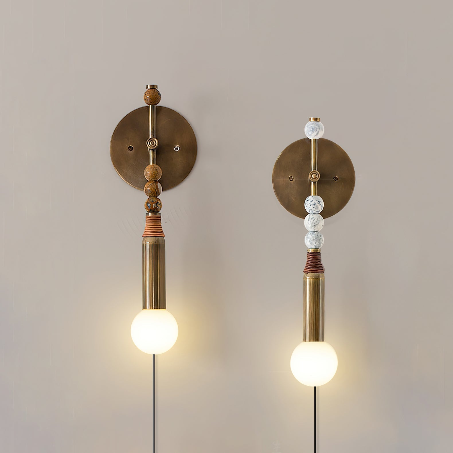 Evilor Premium Elegance Plug-in Marble Wall Lamp-Neutral Decor