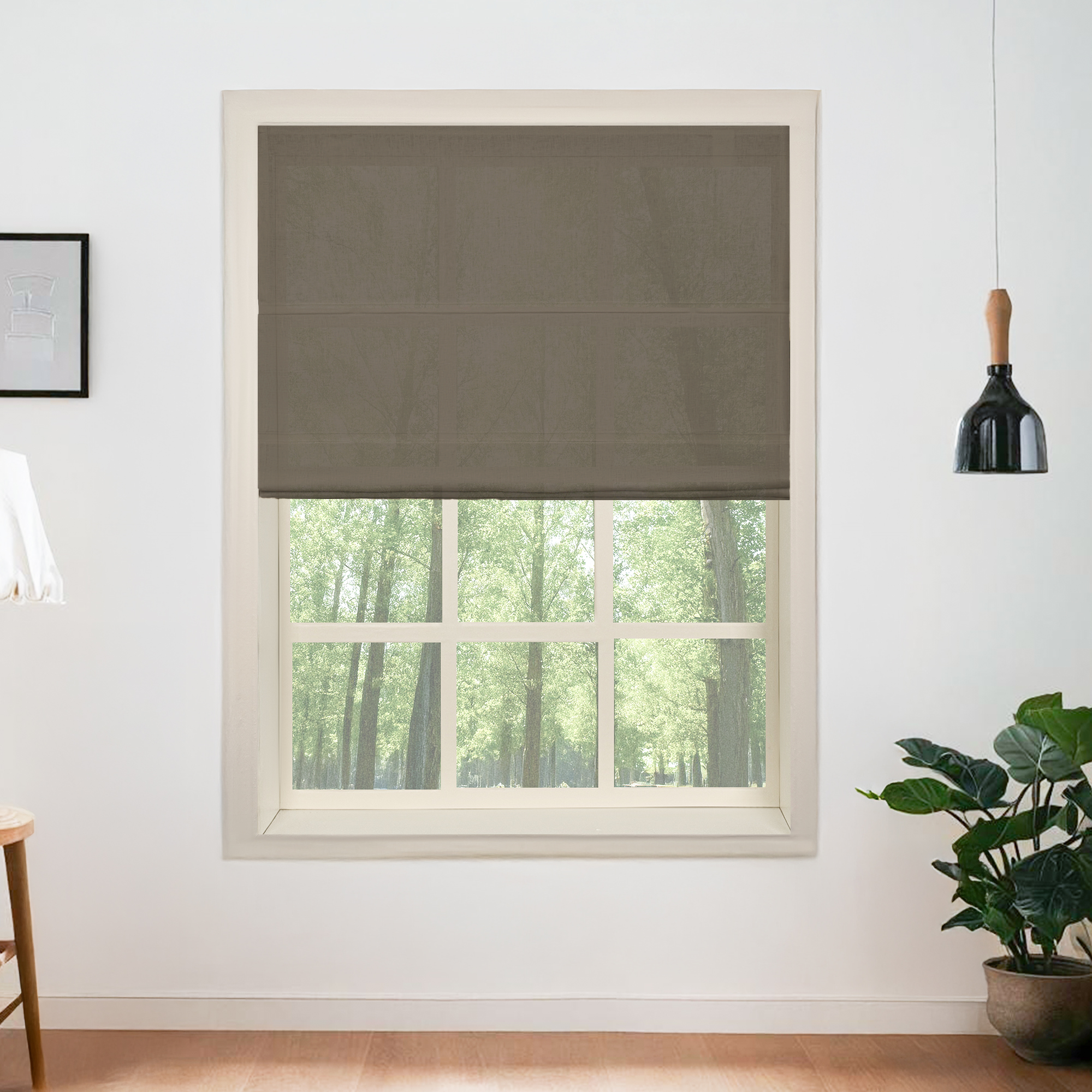 Belgian Flax Linen Roman Shades & Blinds-Neutral Decor