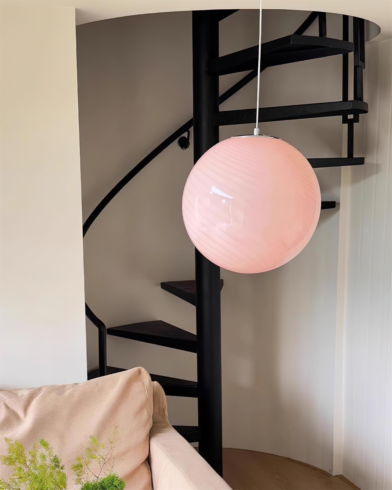 Dorvian Pendant Lamp Glass Globe Blue Modern-Neutral Decor